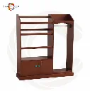 Alana, Lacquer Polish cloth storage, 1 Shelve with 4 Hanging Shelve & 1 Coat Hanging Space with Lock Door Cabinet, Modern Home & Office Use Clothes Hanging Alana.webp