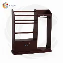 Alana, Lacquer Polish cloth storage, 1 Shelve with 4 Hanging Shelve & 1 Coat Hanging Space with Lock Door Cabinet, Modern Home & Office Use Clothes Hanging Alana b.webp
