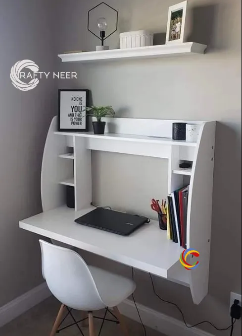 Computer Desk Reading Table - Versatile Wall Mounted Modern Desk for Small Spaces Efficient with Storage.webp