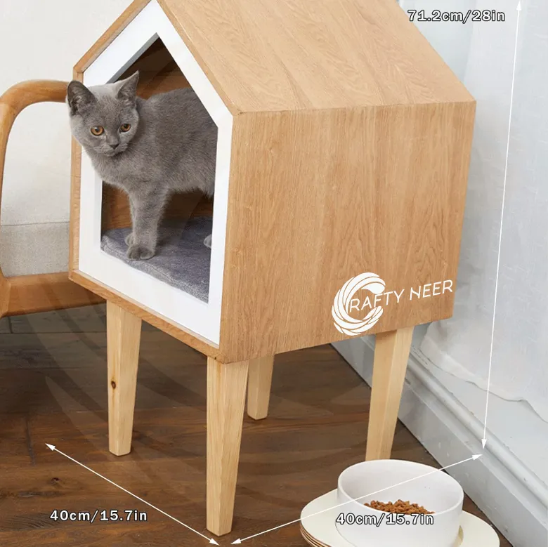Cat House Modern Nightstand Pet House Cat bed Cat Crate Wood Cat Hoouse Peet House CAT304dd.webp