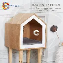 Cat House Modern Nightstand Pet House Cat bed Cat Crate Wood Cat Hoouse Peet House CAT304e.webp