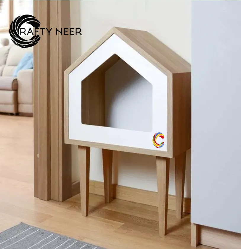 Cat House Modern Nightstand Pet House Cat bed Cat Crate Wood Cat Hoouse Peet House CAT304a.webp