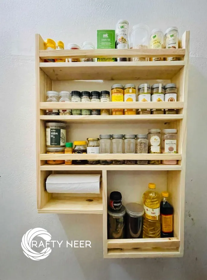 Kitchen storage rack multi Functional Kitchen Rack organizer Shelve Jar Rack Storage Shelf Cabinet Stand Model : KRO011 (Albino Oak)