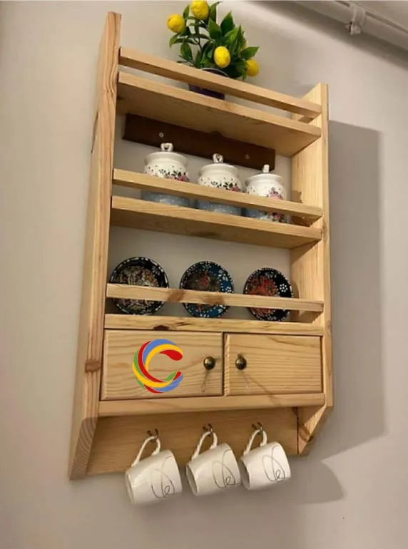 Kitchen storage rack multi Functional Kitchen Rack organizer Shelve Jar Rack Storage Shelf Cabinet Stand Model : KRO019 (Albino Oak)