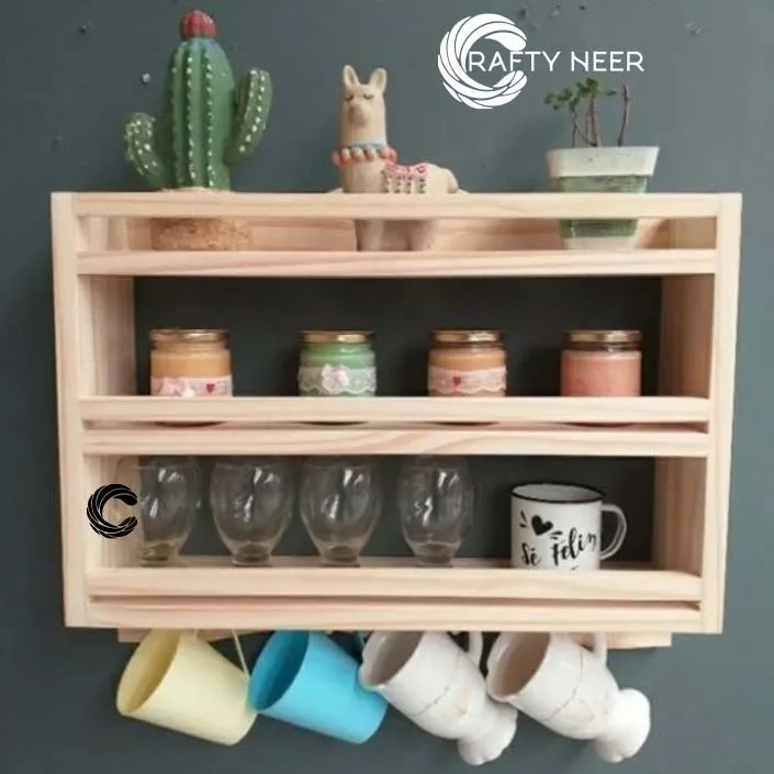 Kitchen storage rack multi Functional Kitchen Rack organizer Shelve Jar Rack Storage Shelf Cabinet Stand Model : KRO021 (Albino Oak)