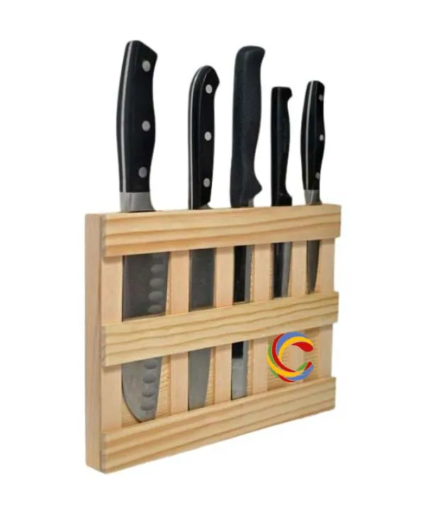 Knife Holder Vegetable Cutter Holder Wall Mounted Vegetable Cutter Rack Wooden 5 Slot Vegetable Cutter Holder Chopping accessories holder shelf Model: KRO037