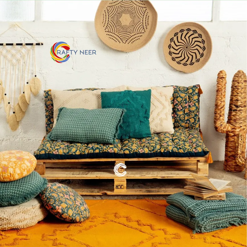 Sofa Creative, Modern, Rustic, Simple, Stylish & Naturally Crafted Beautiful Pallet Sofa Model: PLSF 903 (Albino Oak)