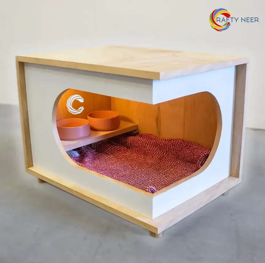 Cat House Modern Cozy Handcrafted Cat Cottage Model: Cat306 (Albino Oak)