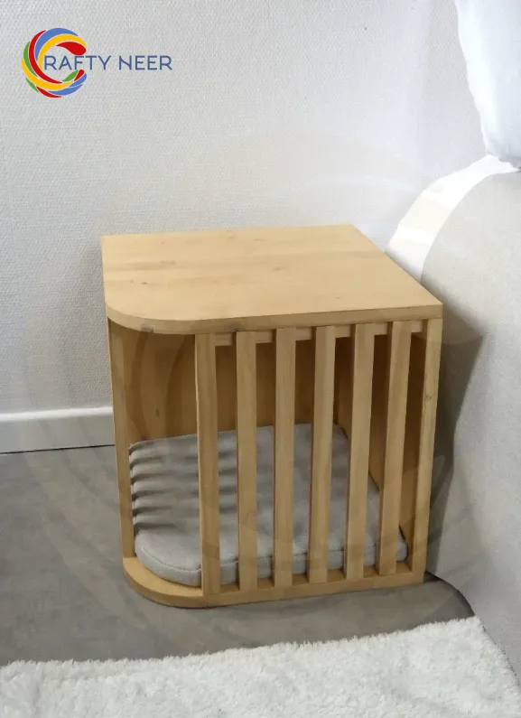 Cat House Wooden Modern Cozy Handcrafted Cat Cottage Model: Cat308 (Albino Oak)