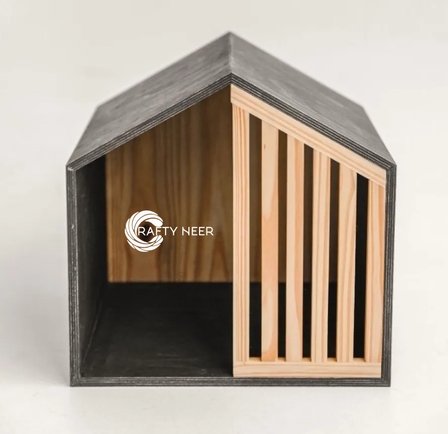 Cat House Wooden Modern Cozy Handcrafted Cat Cottage Model: Cat312 (Albino Oak)