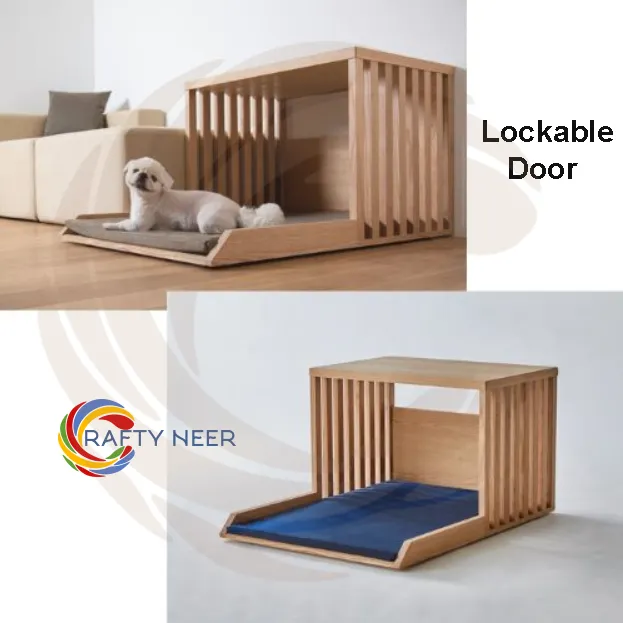 Cat House Wooden Modern Cozy Handcrafted Cat Cottage Model: Cat320 (Albino Oak)