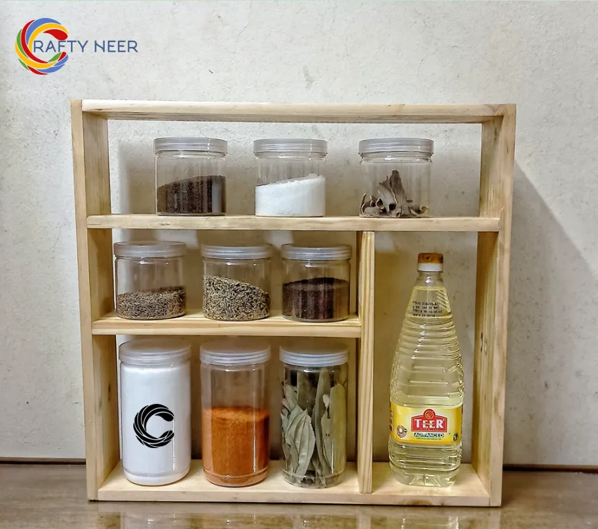 Kitchen storage rack multi Functional Kitchen Rack organizer Shelve Jar Rack Storage Shelf Cabinet Stand Model : KRO005 (Albino Oak)